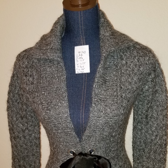 160 NWOT mac & jac S fem gray mohair blend cardiga - Picture 3 of 10